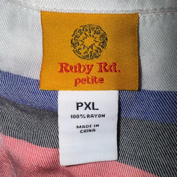 Ruby Rd Striped Button-Up Shirt. Flowy size Petite XL. VGUC - Picture 4 of 9